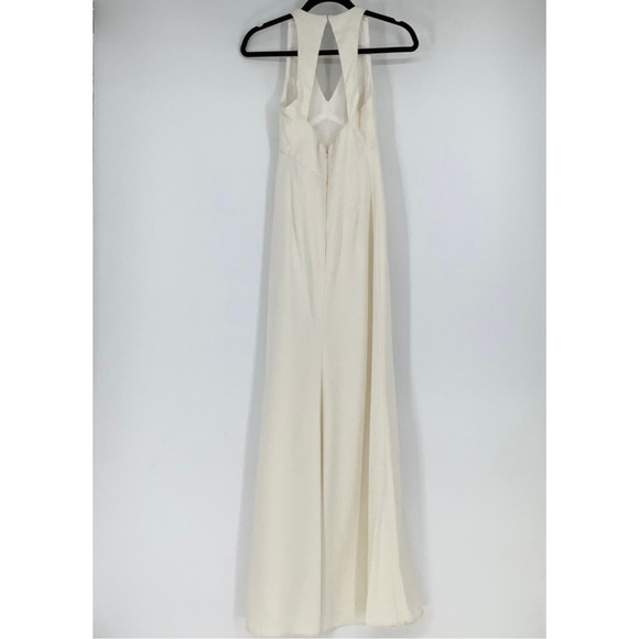 NEW Dessy Collection Size 00 Halter Front Open Back Dress Ivory $263 msrp I24-18 - Picture 4 of 10